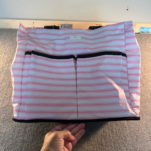 New Without Tags Scout Pink and White Striped Diaper/Tote Bag - Picture 1 of 7